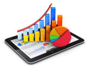 Mobile finance, accounting and statistics concept
